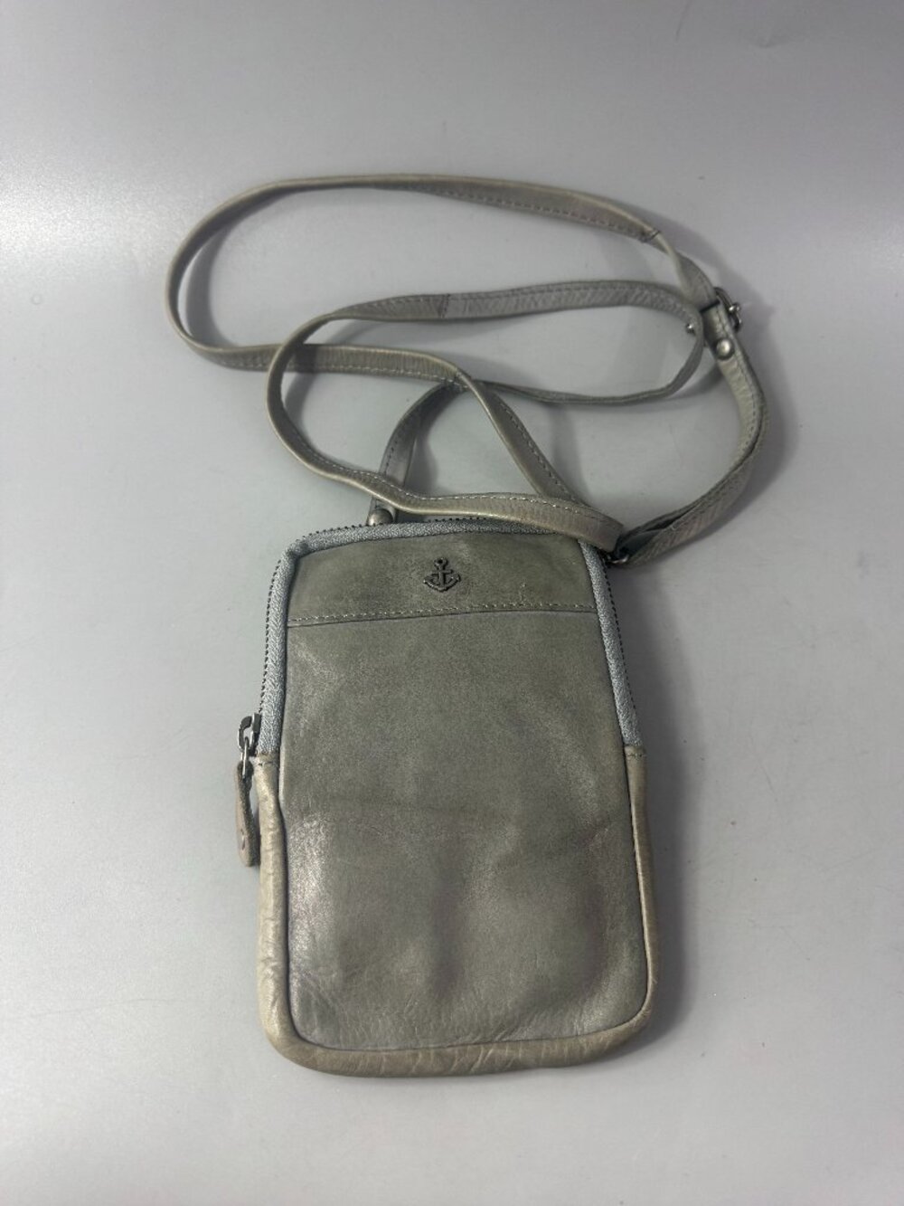 Harbour 2nd Gray Leather Wallet Phone Crossbody Bag